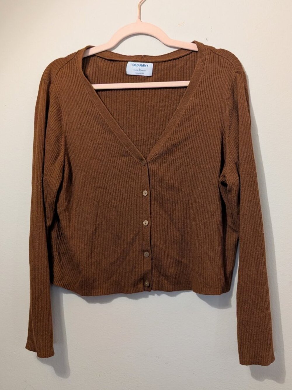 Lightweight Brown Cardigan Button Up Old Navy Size XL